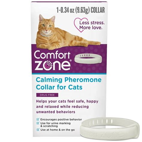 This collar continues to release calming pheromones to your cat for 30 days. . Comfort zone cat collar